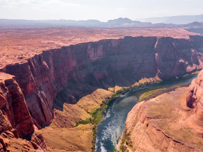 Aerial Horseshoe Bend River Colorado Near Town Arizona USA