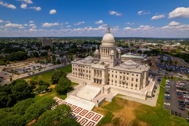 Aerial Rhode Island State House Providence USA