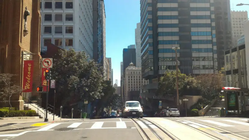 California Street Cable Car Tracks Downtown San Francisco
