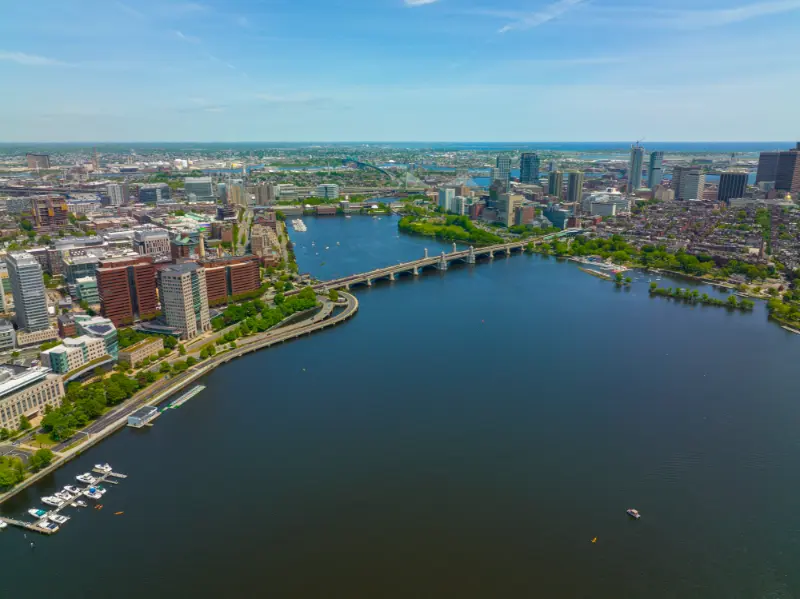 Cambridge Left And Boston Right District Financial Massachusetts USA