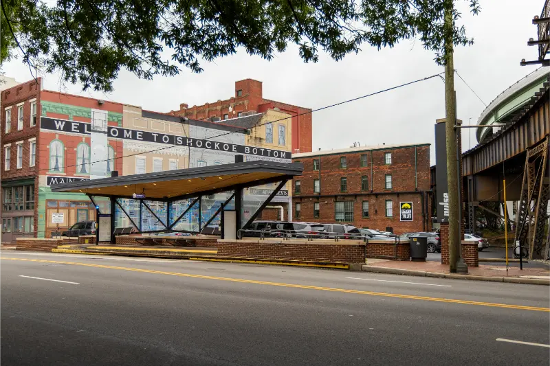 City Street Bus Stop Richmond Virginia USA