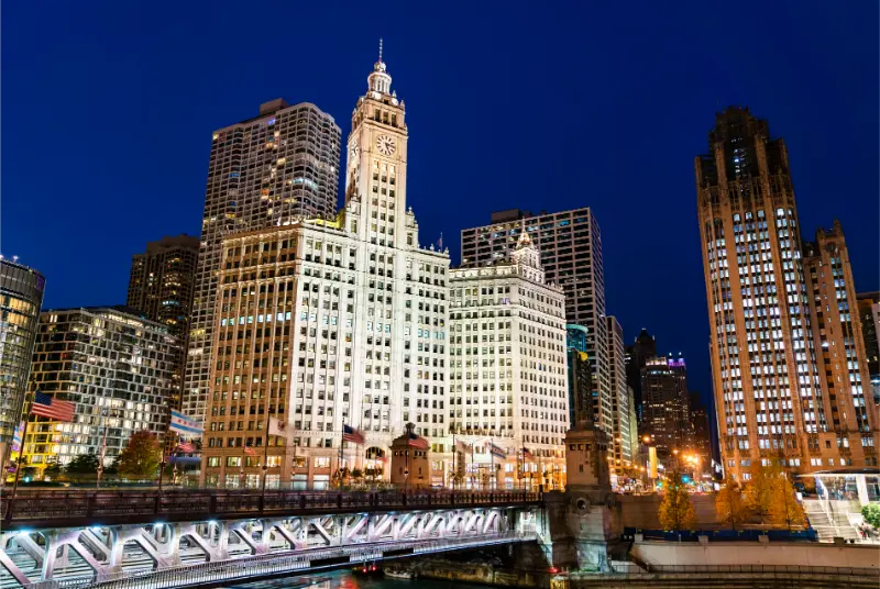 Downtown Chicago Michigan Avenue Bridge Illinois USA 2