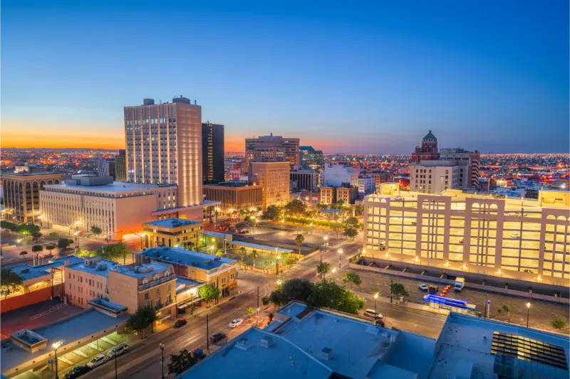 El Paso Texas USA Downtown City Skyline