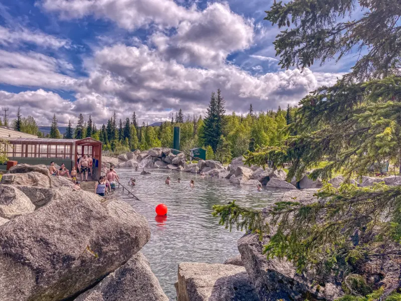 Fairbanks Alaska USA People Relaxing Chena Hot Springs