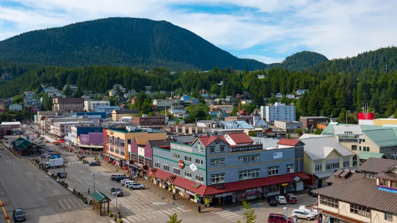 Ketchikan Alaska USA Landscape Small Town Alaska Town Landscape Building Street City Building Street Road Town City
