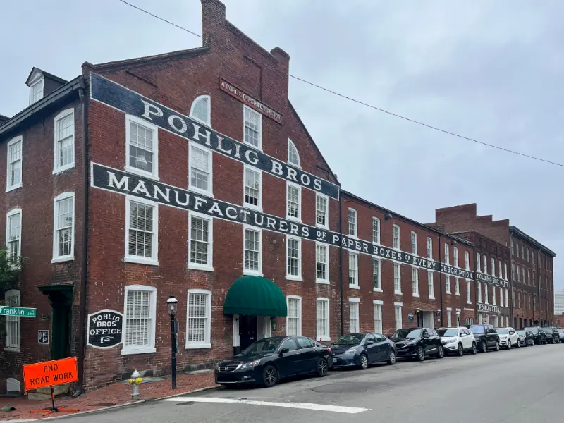 Large Brick Building Sign That Says Pohlig Bros Richmond Virginia USA