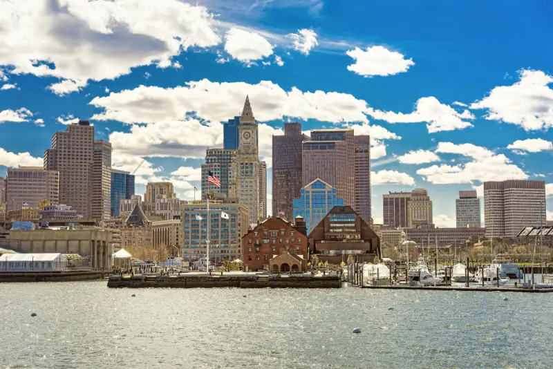 Long Wharf Skyscrapers Custom House Financial District Boston Massachusetts USA