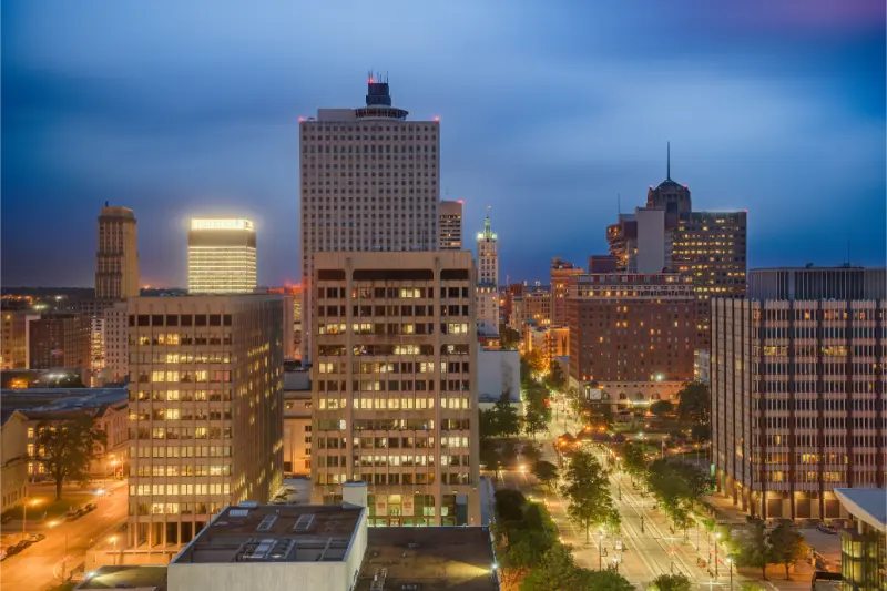 Memphis Tennessee USA Downtown Cityscape
