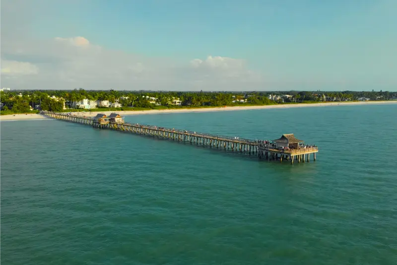 Naples Beach Fishing Pier Sunset Florida Sunset Historic Pier Naples Florida USA