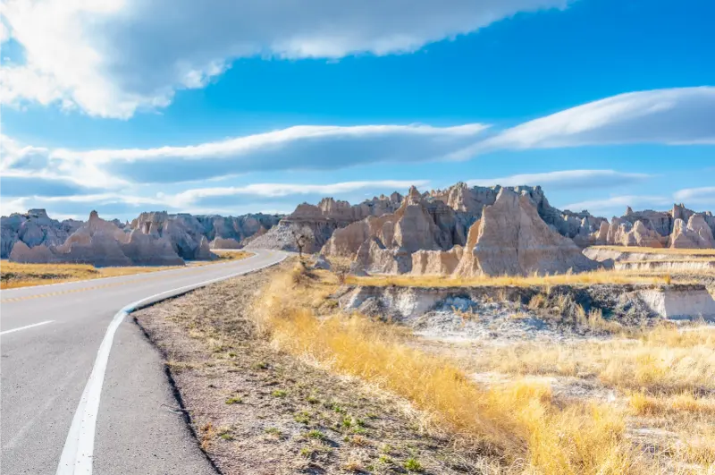 Rock Formations Badlands National Park South Dakota USA Light