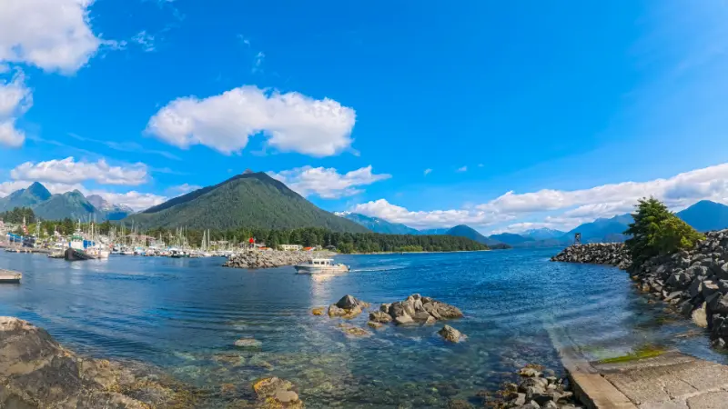 Sitka Alaska USA Coastal Harbor Mountain