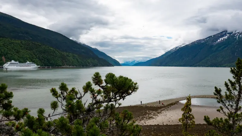 Skagway Alaska USA Regatta Oceania Cruises Cruise Ship Tour Alaska Landscape Cruise Liner Ship Tour Landscape