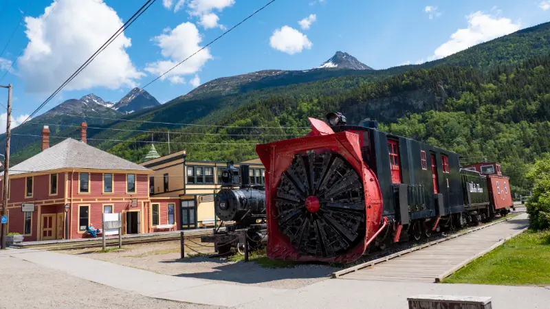 Skagway Alaska USA White Pass Yukon Railroad Locomotive White Pass Yukon Railway Train Railway Railroad Train Railway
