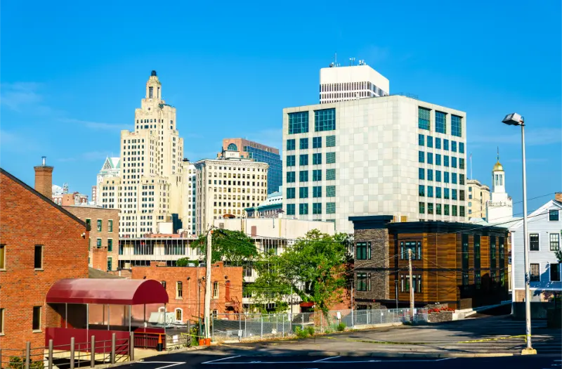 Skyline Downtown Providence Rhode Island USA