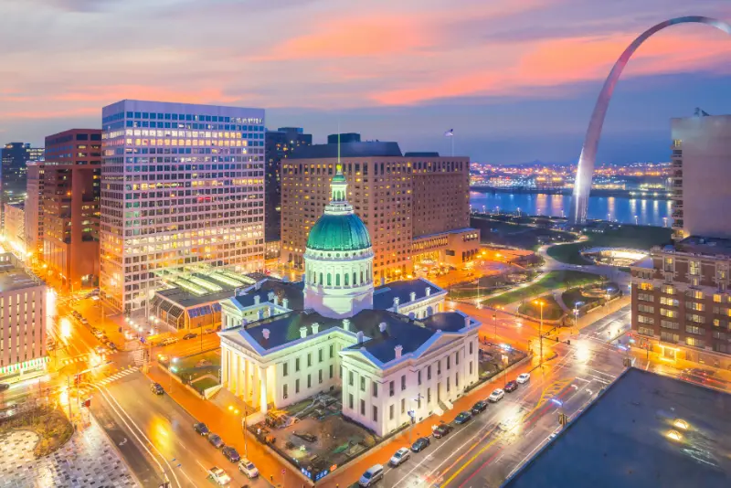St Louis Downtown City Skyline Twilight USA