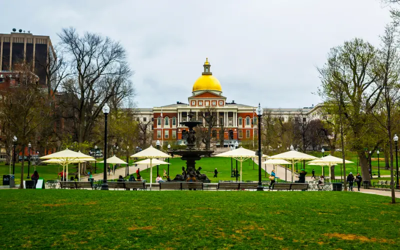 State Library Massachusetts Boston Common Public Park Downtown Boston Massachusetts USA Freedom Trail