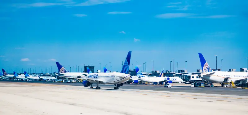 Washington DC USA Airport Terminal Plane Arrival United Airline Departure Arrival Airport Airplane Terminal Airline